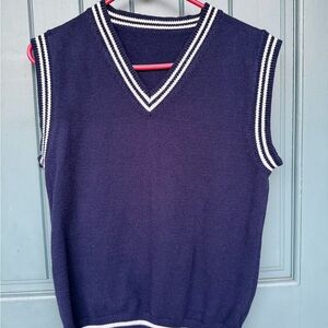 VTG 90s Preppy V-Neck Sweater Vest L